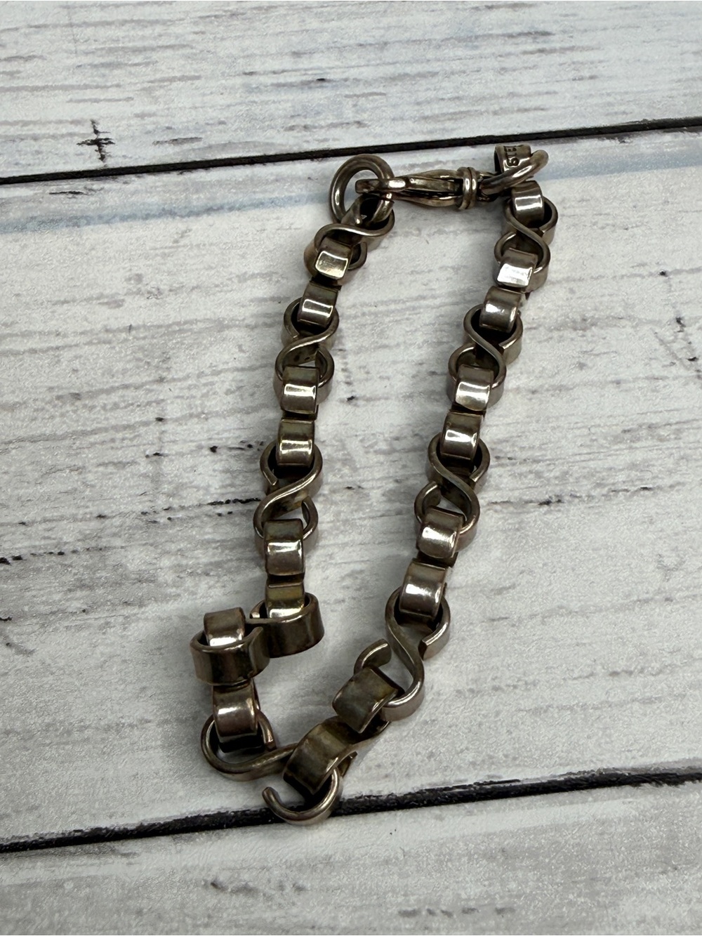 Sterling silver thick chain bracelet